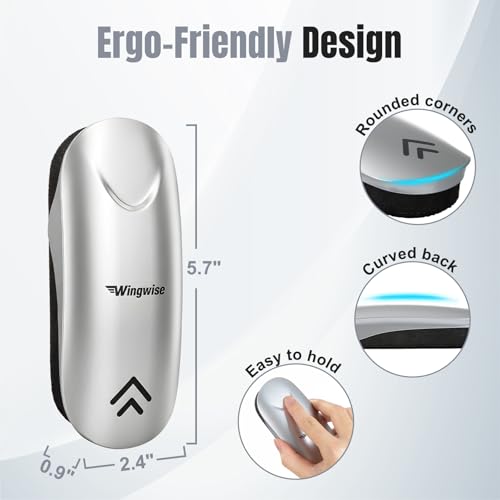 Wingwise Dry Erase Eraser, Magnetic White Board Eraser for Glass Whiteboards, Comfortable Grip, Strong Magnet, 4-Pack, Silver - color: 4-pack/ Silver