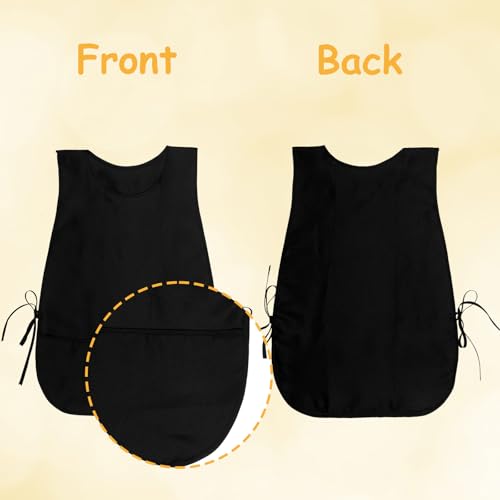 Larrel Cleaning Apron,Smock Apron Cleaning Aprons for Housekeeping Art Smock Painting Aprons for Adults Cobbler Unisex Waterproof Smocks with 2 Deep Pockets Art Smocks for Adults(Black)