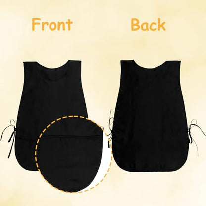 Larrel Cleaning Apron,Smock Apron Cleaning Aprons for Housekeeping Art Smock Painting Aprons for Adults Cobbler Unisex Waterproof Smocks with 2 Deep Pockets Art Smocks for Adults(Black)