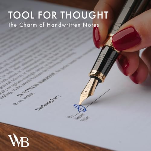 Wordsworth & Black Primori Fountain Pen Set [Gunmetal Gold]; Medium Nib, Gift Case, 24 Ink Cartridges, Refill Converter, Manual; Journaling, Calligraphy, Smooth Writing Pens; Left and Right Handed | Gunmetal Gold, Gift for Men & Women, Metal Body, 18K Ger