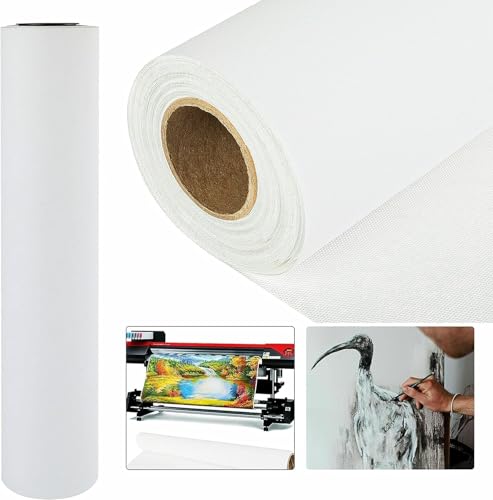 Canvas Roll Wide Format Inkjet Printing Glossy ECO-Solvent Polyester Waterproofed Canvas Roll for Printing Drawing Oil Acrylic Or Water-Based Painting (300GSM Glossy ECO-Solvent 44" x100ft,2PCS) - color: 2 Rolls, size: 300GSM Glossy ECO-Solvent 44"x100ft