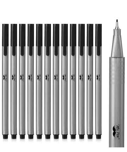 Mr. Pen- Black Fineliner Pens, 12 Pack, Fine Point | Smooth Bible Journaling Pens for Note-Taking, Sketching, Planning, Art Projects, Small Detailing, Fine-Ink Drawings - color: Black, size: 12 Pack