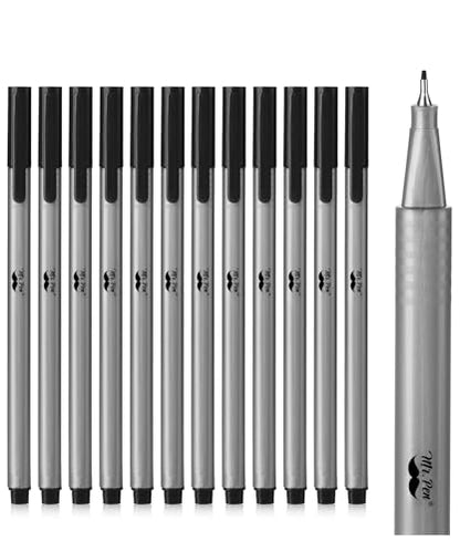 Mr. Pen- Black Fineliner Pens, 12 Pack, Fine Point | Smooth Bible Journaling Pens for Note-Taking, Sketching, Planning, Art Projects, Small Detailing, Fine-Ink Drawings - color: Black, size: 12 Pack