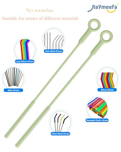 Straw Cleaner Brush Set - Raymeefa Scratch-Free Detail Cleaning for Reusable Straws & Tumblers (Avocado Green) - color: Avocado Green