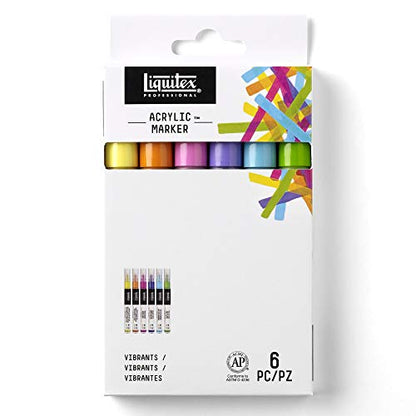 Liquitex Professional Paint Marker Set, 6 Piece, Vibrants - style: Vibrant Fine 6 Set