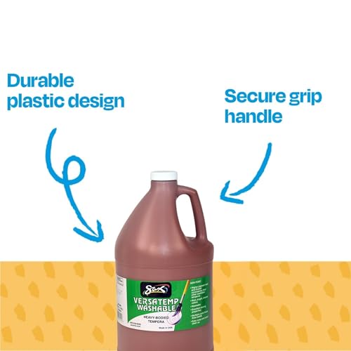 Sax Washable Versatemp Heavy Bodied Tempera Paint, Brown, 1 Gallon