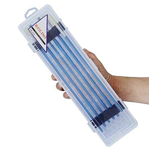 Plastic Paint Brush Organizer Storage with Foam Inserts & Lid for 13 Inch Long Handled Art PaintBrush,Translucent Carrying Slim Hard Stackable Travel Watercolor Brush Box Without Brushes 2-Pack - color: paint brush case 2 Pack, size: 13.58"L*2.55"W*1.57"H