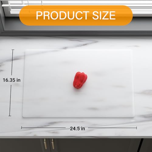 2-Pack Extra Thick Silicone Counter Mats - 24”x16” Large Heat Resistant Kitchen Countertop Protector, Non-Slip Hot Pad Trivet for Air Fryer, Hot Pots & Pans, Coffee Maker(White Translucent) - color: White Translucent