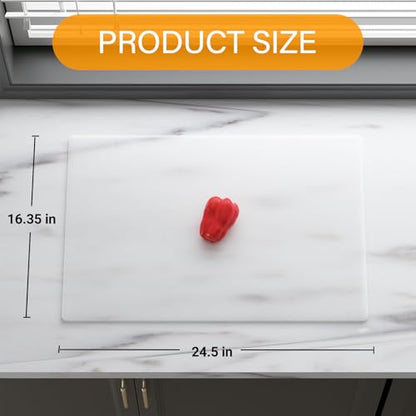 2-Pack Extra Thick Silicone Counter Mats - 24”x16” Large Heat Resistant Kitchen Countertop Protector, Non-Slip Hot Pad Trivet for Air Fryer, Hot Pots & Pans, Coffee Maker(White Translucent) - color: White Translucent