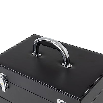 44.09lbs Lockable Makeup Train Case,Rolling Hairdressing Trolley,Beauty Salon Cosmetic Luggage with Universal Wheels for Hair Stylist,Make-up Artists (Black 6) - color: Black 6