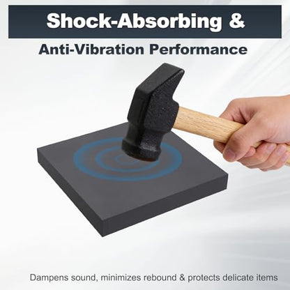 HARFINGTON Rubber Bench Block 7.8"x7.8"x1" Black Rubber Stamping Block Square Anti Vibration Pads for Jewelry Making Hammering Shaping Chasing Flattening Metals - size: 7.8"x7.8"x1"