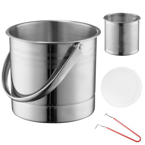 Paint Brush Cleaner Tools – Stainless Steel Brush Washer with Removable Dual-Mesh Strainer & Airtight Dust-Proof Lid, 58 oz Large Capacity Rinse Cup for Oil, Acrylic & Watercolor Brushe（L）