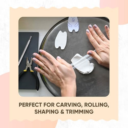 14 Pcs Clay Tools & Pottery Tools Kit, Polymer Clay Earring Making Kit with Acrylic Clay Roller and Thickness Rings Clay Cutters for Jewelry Making & Air Dry Clay Tools Set - size: Pack of 14