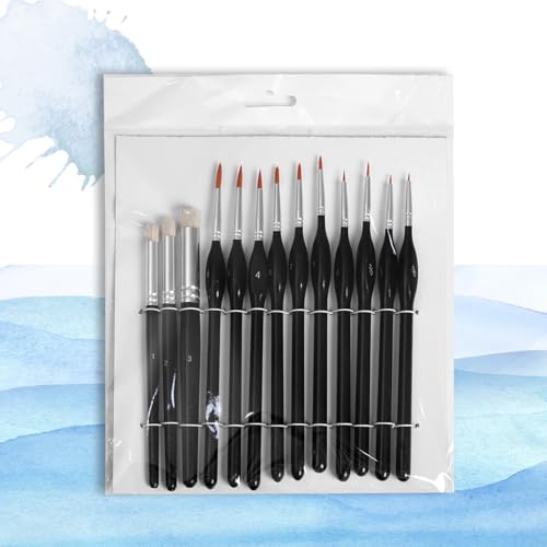 13-Piece Artist Brush Set | 10 Hog Bristle + 3 Nylon | Birch Wood & Aluminum Ferrules | Oil/Acrylic Painting | Professional Grade Artist Brushes