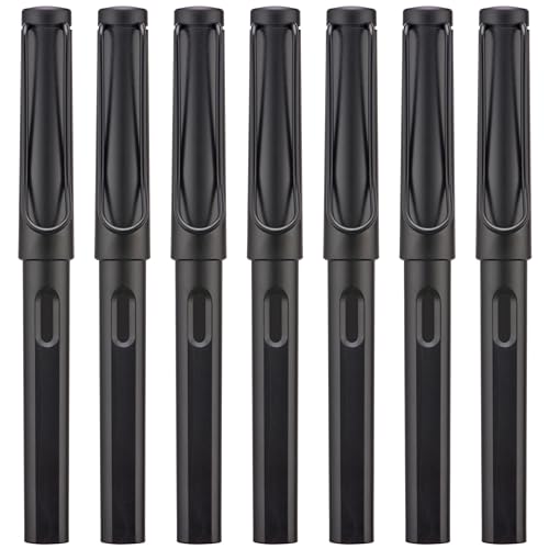 erofa Matte Black Parallel Calligraphy Fountain Pen Set with Duckbill Clip,7 Assorted Nib Sizes for Gothic Art Drawing and Writing Signature - color: Matte Black