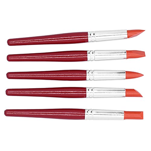 GLOGLOW Clay Sculpting Tools, Silicone Material, 5pcs Flexible Clay Shaping Pens for Oil Painting, Sculpture, and Crafting (Red L Size) - color: Red L Size