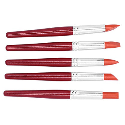 GLOGLOW Clay Sculpting Tools, Silicone Material, 5pcs Flexible Clay Shaping Pens for Oil Painting, Sculpture, and Crafting (Red L Size) - color: Red L Size