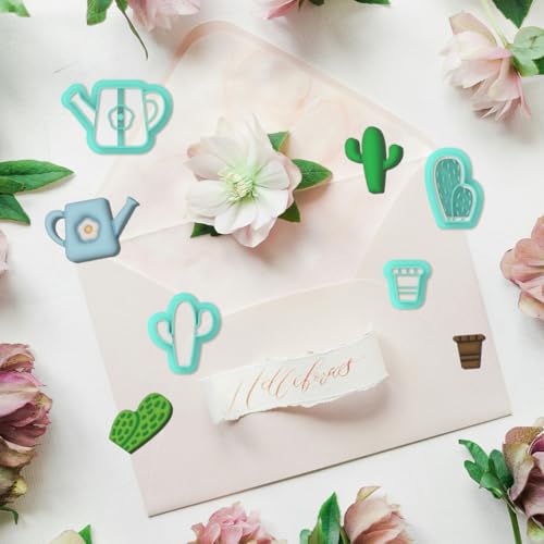 ORIGACH 14 Pcs Potted Plant Clay Cutters, Cactus Polymer Clay Cutter for Earring Making Potted Plant Shape Clay Cutters for Jewelry Making - style: Potted Plant