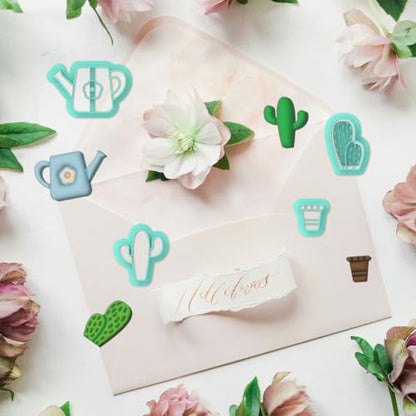 ORIGACH 14 Pcs Potted Plant Clay Cutters, Cactus Polymer Clay Cutter for Earring Making Potted Plant Shape Clay Cutters for Jewelry Making - style: Potted Plant