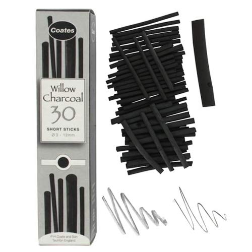 PH Coate Artist Willow Charcoal Assorted Length, 30 Sticks, Black - style: 30 Piece Assorted