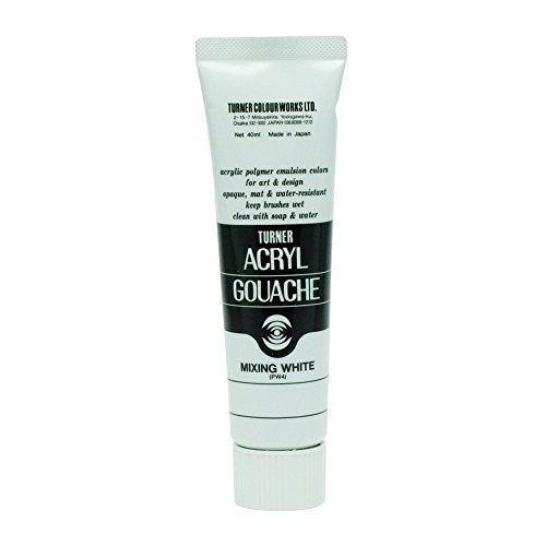 Turner Colour Works Acryl Gouache Artist Acrylic Paint - Single 40 ml Tube - Mixing White - color: Mixing White