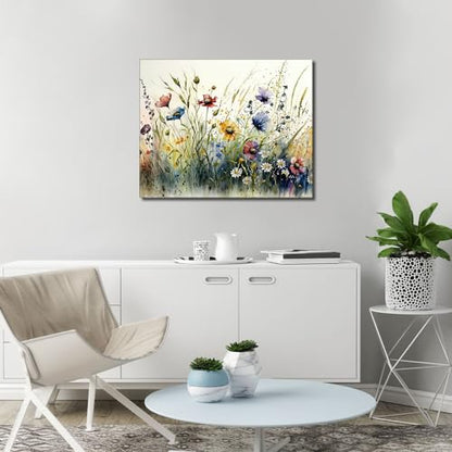 TUMOVO Adults' Wildflower Paint by Number Kit - Flowers on Canvas, 16 x 20 Inch, Framed - color: Flowers(Framed)