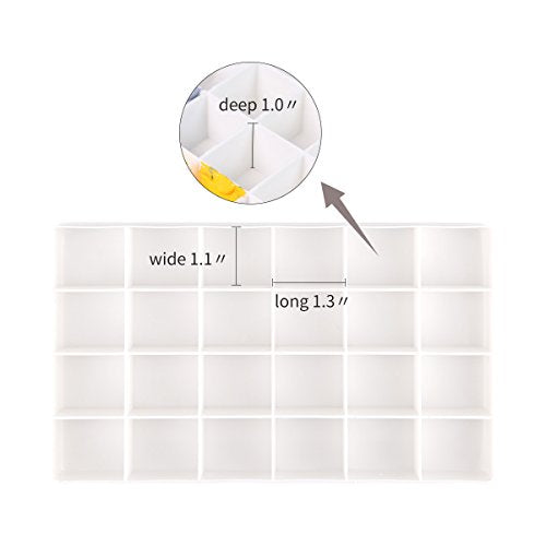 Transon Artist Paint Saver Palette 24 Wells with 1 Fine Paintbrush