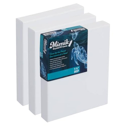 Creative Mark Mimik Recycled Stretched Canvas - 20x30 Box of 3 - Made from Recycled PET Plastic Bottles - Durable Archival Weave - Triple Acrylic Primed Painting Canvases - 400gsm, 1 - size: 20x30"