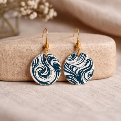 2 Sheets Wave Swirl Silk Screen Stencil, Flowing Water Nautical Self-Adhesive Silk Screen Printing Stencils Reusable Mesh Stencil for Painting on Wall, Wood, T-Shirt, Home Craft Decor - style: Marble Pattern