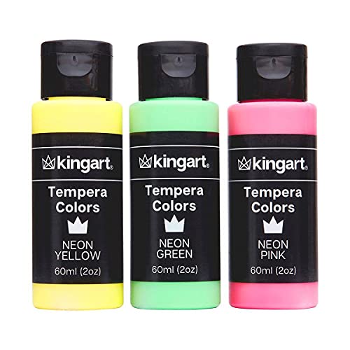 KINGART Washable Tempera Paint, 18 Unique Colors, 60ml (2oz) Poster Paint, Art Supplies for Finger Painting, School Projects, and Crafting