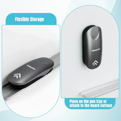 Wingwise Dry Erase Eraser, Magnetic White Board Eraser for Glass Whiteboards, Comfortable Grip, Strong Magnet, 4-Pack, 2 Black + 2 Gray - color: 4-pack/ 2 Black + 2 Gray