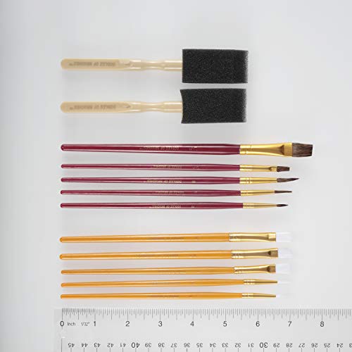 Oodles of Brushes Economical Art Brush Set of 25 - Balanced Assortment of Economical Brushes for Art, Craft, Hobby and Home - 4 Pack - size: 4 Pack