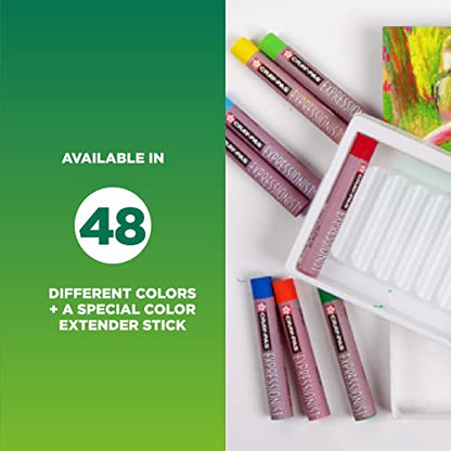 SAKURA Cray-Pas Expressionist Oil Pastel Set - Soft Oil Pastels for Artists - 12 Colors