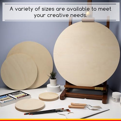 MEEDEN Round Wood Canvas Panels: 3/4" Deep 8" Dia Round Wooden Canvas Panel - Pack of 2 Cradled Wood Art Boards for Pouring Art, Crafts, Painting - size: 8 in, style: Round