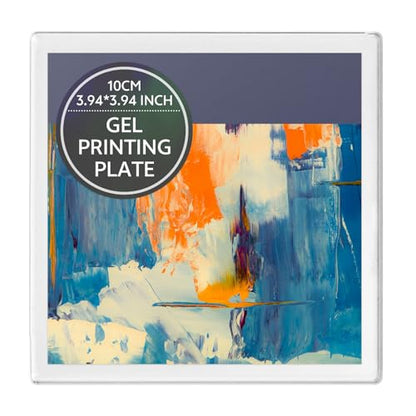 LIVHOLIC Small Gel Plate 10x10 cm Sqaure Gel Printing Plate Small Size for Printmaking Card Making Mix Media - size: 10CM