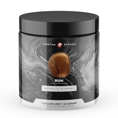 Spartan Epoxies Metallic Pigment Powder for Epoxy - 30 Unique Colors, 4oz for 1 Gallon and 12oz for 3 Gallons of Clear Epoxy, Made in the USA (Rum, 4oz (45 Grams)) - color: Rum, size: 4 oz (45 grams)