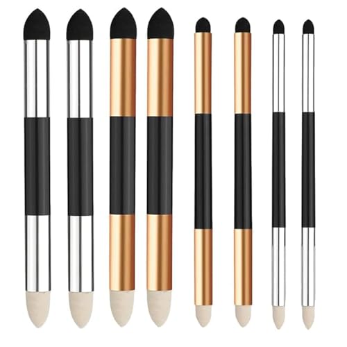 8PCS Artist Blending Sponge Pens, 2 Sizes Double-Headed Pastel Blending Stumps for Pencil Sketching, Drawing, and Art Rubbing, Foam Blender Stick Tools for Students, Beginners and School Supplies(Sliv