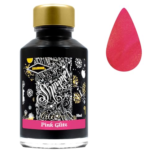 Diamine Fountain Pen Bottled Ink, 50ml - Shimmering Pink Glitz - color: Pink Glitz