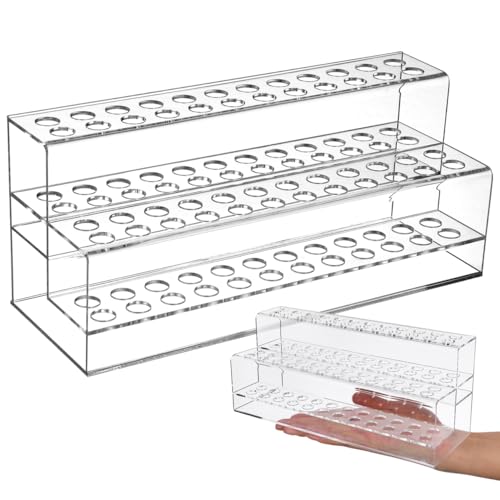 Yardwe Acrylic Pen Holder Display Stand Pen Showing Stand Pencil Organizer with Multi-Slot Design Desktop Storage Holder for Pens Pencils Crayons Brush for Office School Home