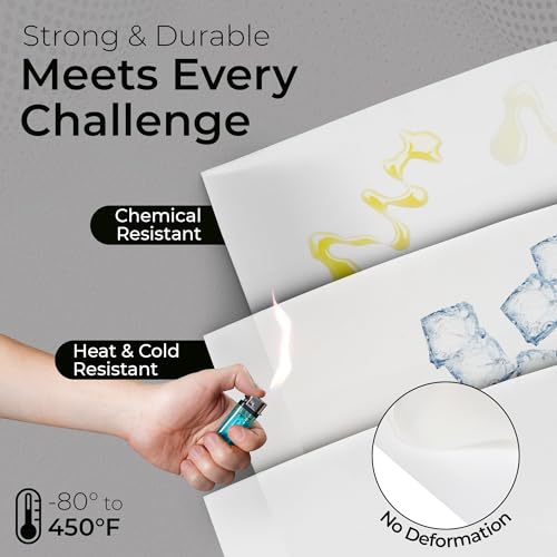 Exactly Rubber - Translucent Silicone Sheet, 50A Durometer Rubber Sheet, Semi Clear Silicone, Resistant -80 to 450°F, Food-Grade Silicone Placemat, 450% Elongation, Made in The USA, 1/32 x 18” x 18” - size: 1/32 x 18 x 18
