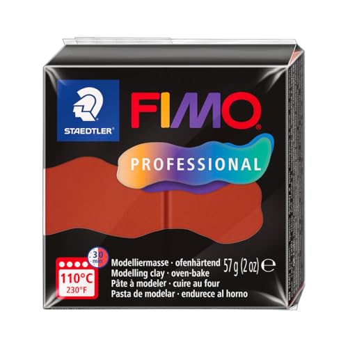 STAEDTLER Polymer Modelling Clay - FIMO Professional - Oven Bake Clay - Terracotta, 57g - 1 Block, 8040-74 - color: Terracotta