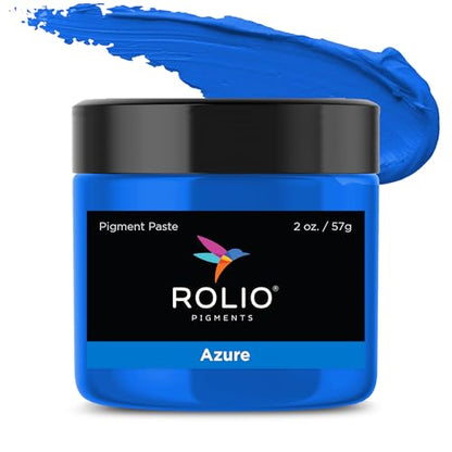 Rolio Blue Pigment Paste for Epoxy Resin – (Azure) 2oz Jar – Opaque Blue Epoxy Colorant, Resin Dye Paste, High-Intensity Pigment Paste for Art, Jewelry, Crafts, Tumblers & DIY Projects - color: Azure