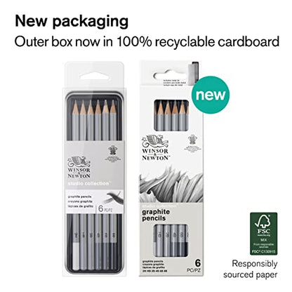 Winsor & Newton Studio Collection Artist Pencils, Graphite Pencils, Set of 6 - style: 6 Graphite Pencils