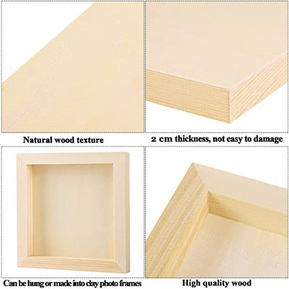 8 Pack Wood Panels 6 x 6 Inch Unfinished Wood Canvas Wooden Panel Boards for Painting, Pouring, Arts Use with Oils, Acrylics