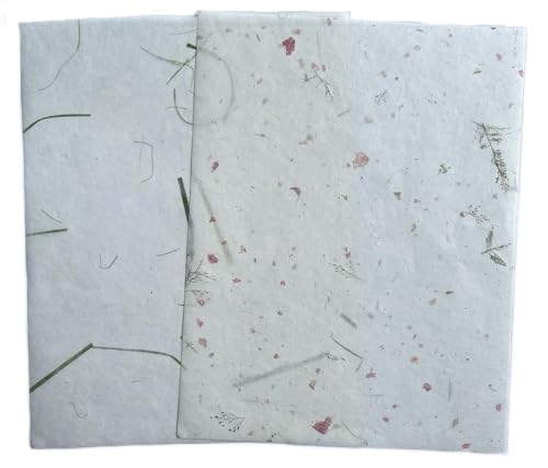A4 Natural Banana bark, Leaves etc., Mulberry Paper Sheets Art Tissue Washi Paper Design Craft Art Origami Suppliers Card Making Writing Painting 50 Sheets (Mixed Leaves,Banana Bark, etc., A4) - color: Mixed Leaves,Banana Bark, etc., size: 8.3 X 11.7 Inch