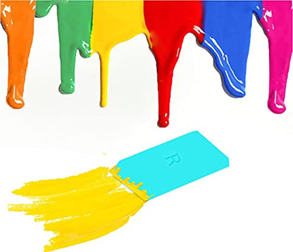 DGAGA 2 Pack of Mini Squeegees, Self Adhesive Silk Screen Stencil Squeegee Turquoise Silicone Screen Printing Tools for Applying Mesh Stencils Ink or Chalk Paste Scraper - color: 2pcs