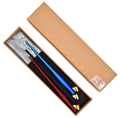 XIAOYU Oblique Wooden Pen Set, Calligraphy Set for Beginners, 5 Calligraphy Dip Pen Nibs, 3PCS - color: 3PCS