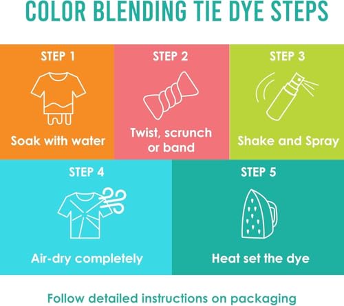 SEI 16 Pack Classic Dye Spray Kit, Tye Dye Kits for Large Groups, Pre-Mixed Water Based Fabric Dye, Spray Bottle Included, Spray Paint for Clothes - color: Classic 16 pack