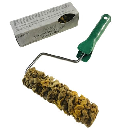 Natural Sea Sponge Mini Roller, 6 Inch - Art Paint Wall Texture Tool | Super Absorbent, Natural Texture | Ideal for Pros & DIY, Efficiently Creates Vivid Wall Patterns (XG-3880) - style: XG-3880