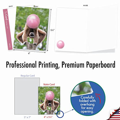 The Best Card Company - 10 Adorable Note Cards Blank (4 x 5.12 Inch) - Wildlife and Animal Cards, Assorted Boxed Set - Balloon Animals AM6837OCB-B1x10 - style: Balloon Animals